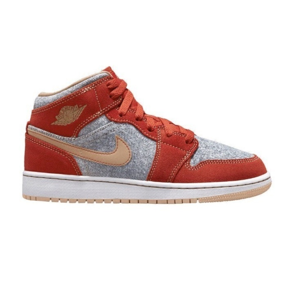 Nike Air Jordan 1 Mid Boys 4.5Y Red Blue DM4384-600 Sneakers Shoes